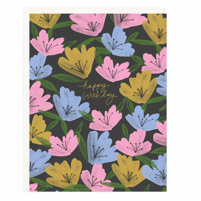 birthday moody floral card