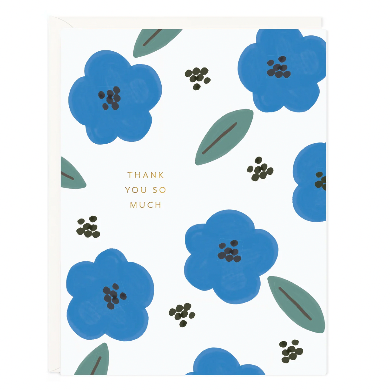 Thank You Blue Florals Card