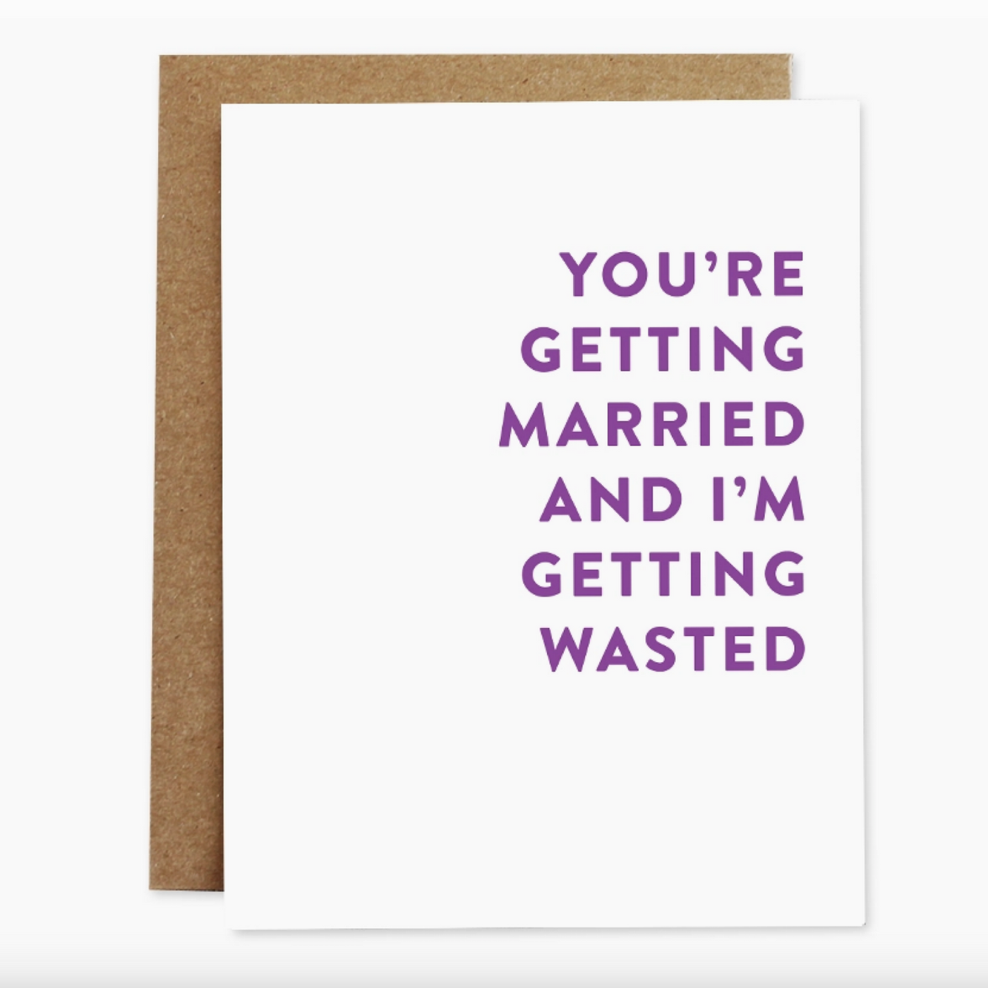 married & wasted wedding card