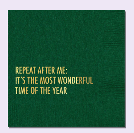 most wonderful holiday- cocktail napkin