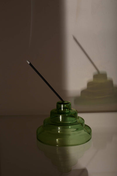 Glass Meso Incense Holder - Verde