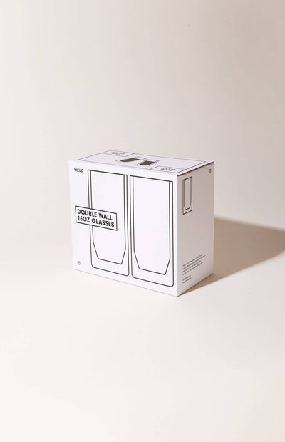 16 oz Double-Wall Gray Glass Set