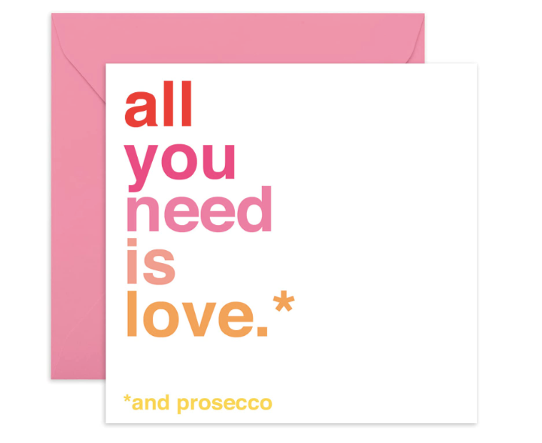 love and prosecco card