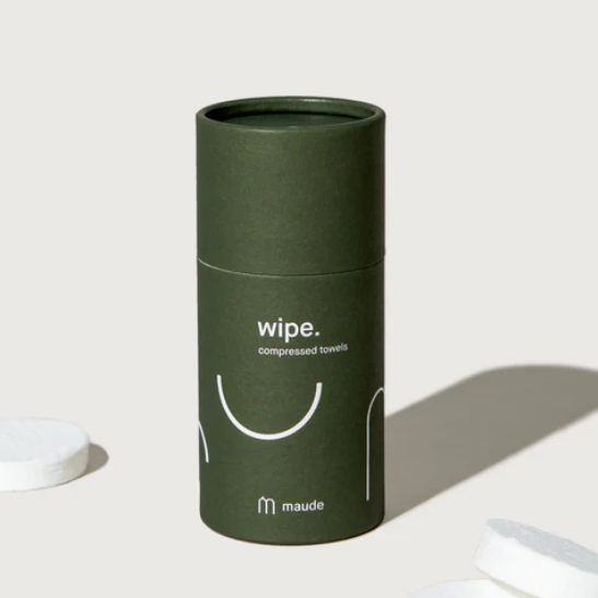 wipe: compressed towels