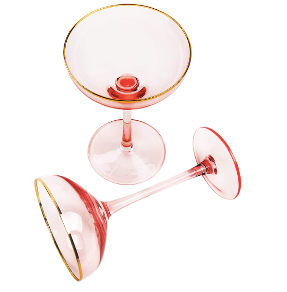 pink coupe champagne glasses