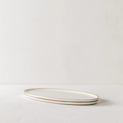 oval serving tray | stoneware