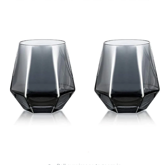 hexagon drinking glass, gray