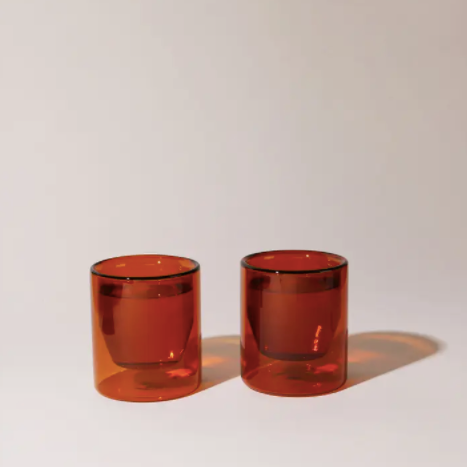 6 oz double-wall amber glass