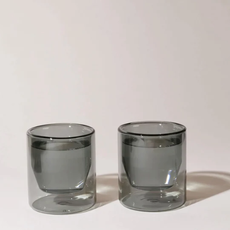 6 oz double-wall gray glass